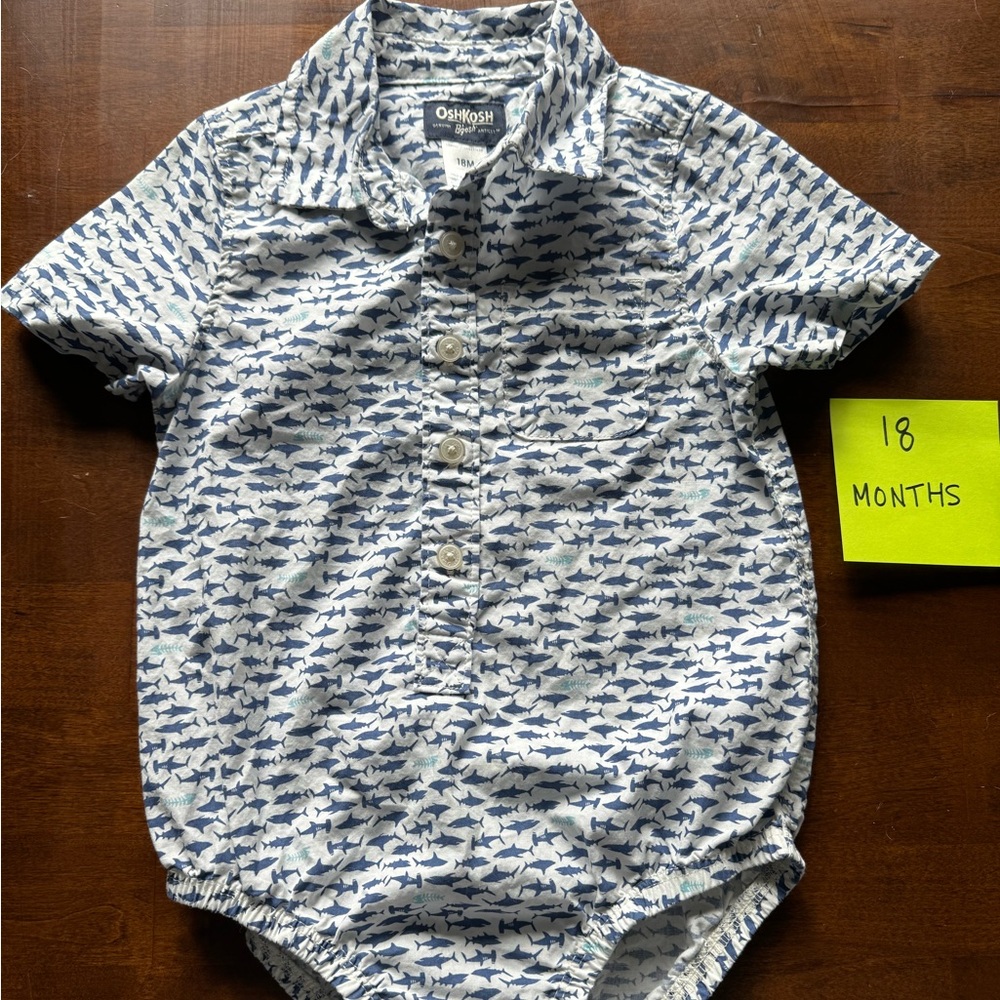 Oshkosh b’gosh shark onesie